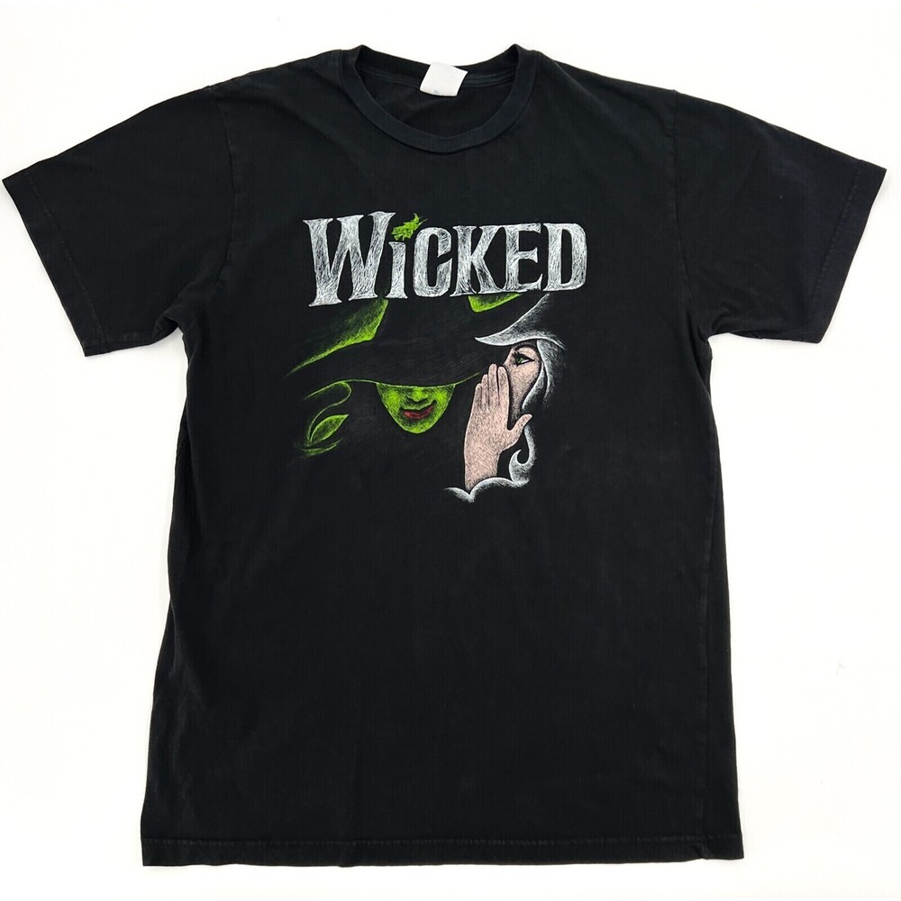 Wicked Shirt Womens medium Black T-Shirt Short Sleeve Graphic Musical Broadway